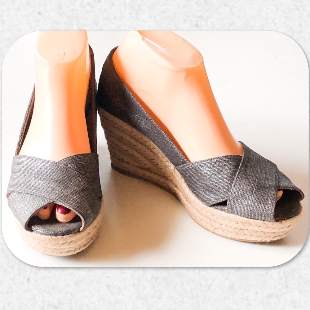 Tory Burch Canvas Wedge Pumps